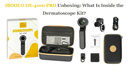 IBOOLO DE-4100 PRO Unboxing: What Is Inside This Advanced  Polarized Dermatoscope Kit?