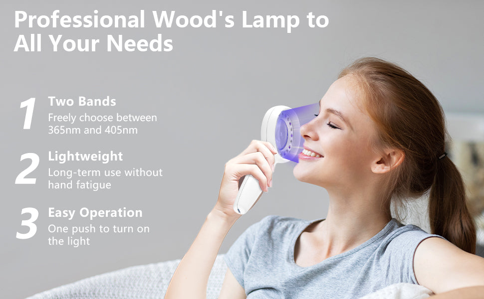 IBOOLO woods lamp DE-315 UV 365nm & UV405nm violet light dermoscopy wood's lamp veterinarian